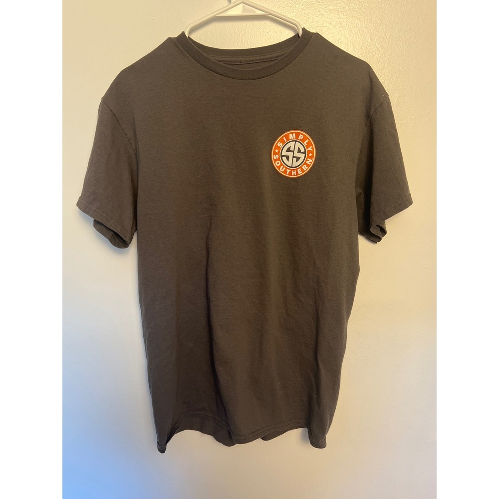 Simply Southern Womens M Pumpkin Spice Kind Of Girl Skeleton T-Shirt Gray Latte